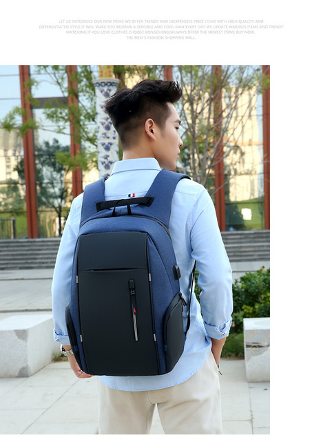 Mężczyźni i kobiety - wodoodporny plecak szkolny Mochila z zabezpieczeniem przeciw kradzieży dla laptopa 15.6-17 Cal z portem USB - Wianko - 17