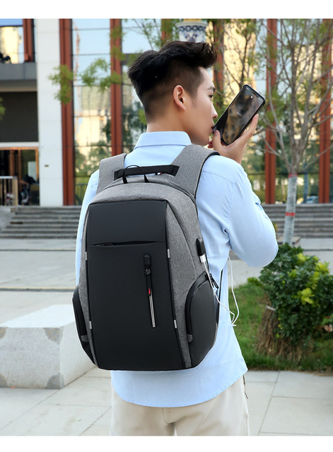 Mężczyźni i kobiety - wodoodporny plecak szkolny Mochila z zabezpieczeniem przeciw kradzieży dla laptopa 15.6-17 Cal z portem USB - Wianko - 24