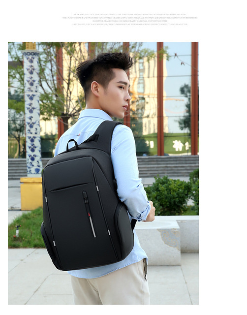 Mężczyźni i kobiety - wodoodporny plecak szkolny Mochila z zabezpieczeniem przeciw kradzieży dla laptopa 15.6-17 Cal z portem USB - Wianko - 22