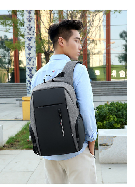 Mężczyźni i kobiety - wodoodporny plecak szkolny Mochila z zabezpieczeniem przeciw kradzieży dla laptopa 15.6-17 Cal z portem USB - Wianko - 25
