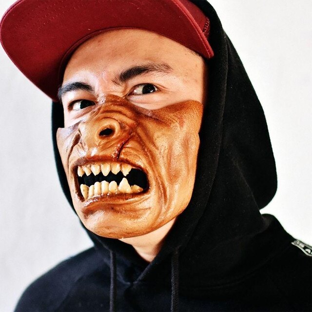 Maseczka imprezowa na Halloween - demoniczny uśmiech w stylu maskarady (azjatyckie pół twarzy) - Wianko - 18