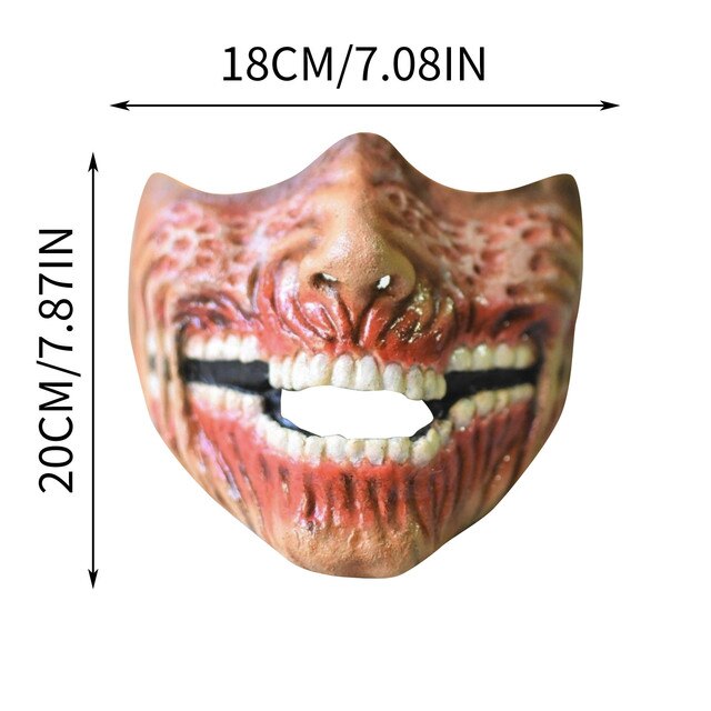 Maseczka imprezowa na Halloween - demoniczny uśmiech w stylu maskarady (azjatyckie pół twarzy) - Wianko - 13