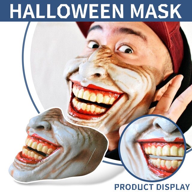 Maseczka imprezowa na Halloween - demoniczny uśmiech w stylu maskarady (azjatyckie pół twarzy) - Wianko - 1