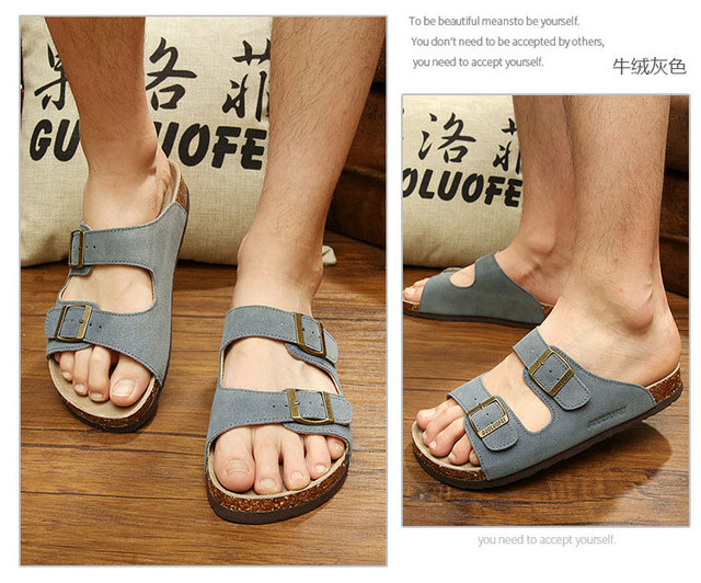Klasyczne sandały dla kobiet 2021 z dwiema klamrami, wykonane z wysokiej jakości krowiej zamszowej skóry - niskie obcasy - Wianko - 15