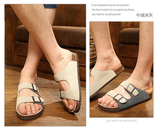 Klasyczne sandały dla kobiet 2021 z dwiema klamrami, wykonane z wysokiej jakości krowiej zamszowej skóry - niskie obcasy - Wianko - 17