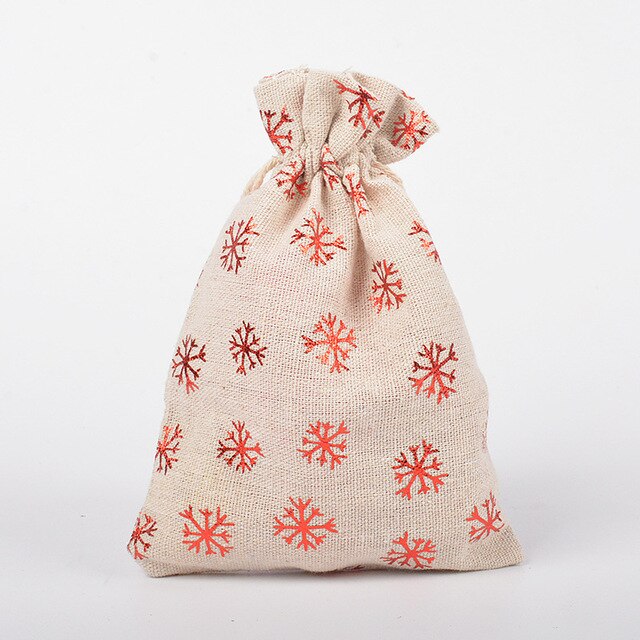 Torebki bawełniane ze świątecznym motywem do pakowania prezentów (10x14cm) - Wianko - 13