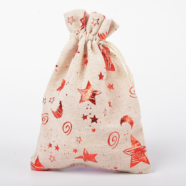Torebki bawełniane ze świątecznym motywem do pakowania prezentów (10x14cm) - Wianko - 8