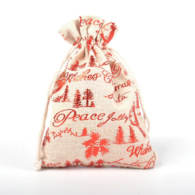 Torebki bawełniane ze świątecznym motywem do pakowania prezentów (10x14cm) - Wianko - 16