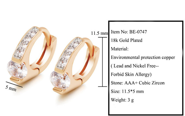Mikscz kółek ze złotem 18k i cyrkoniami dla eleganckich kobiet - małe kolczyki z biżuterii - Wianko - 2