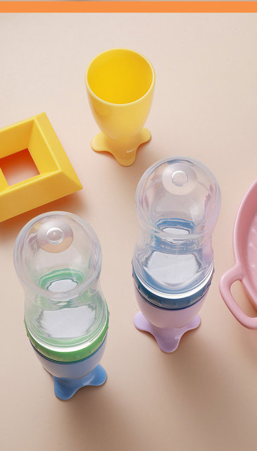 Silikonowa butelka do karmienia niemowląt 90 ml z łyżką do podawania suplementów diety - Wianko - 13