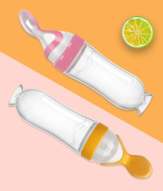 Silikonowa butelka do karmienia niemowląt 90 ml z łyżką do podawania suplementów diety - Wianko - 14