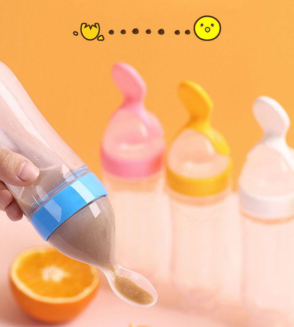 Silikonowa butelka do karmienia niemowląt 90 ml z łyżką do podawania suplementów diety - Wianko - 16