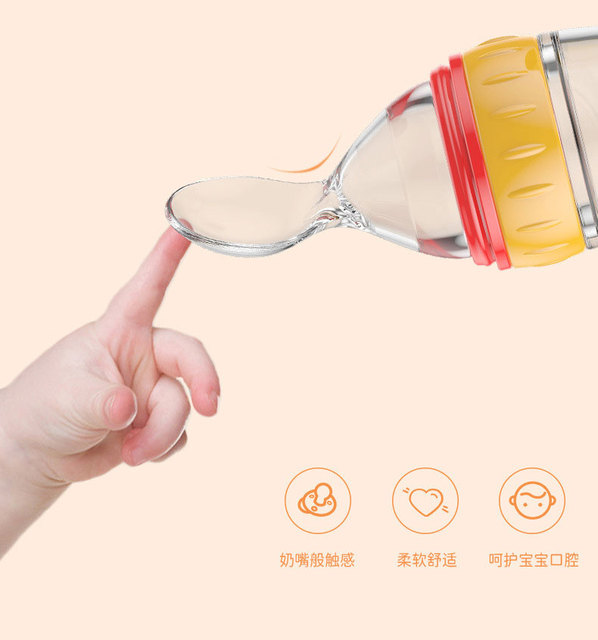 Silikonowa butelka do karmienia niemowląt 90 ml z łyżką do podawania suplementów diety - Wianko - 6