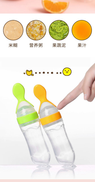 Silikonowa butelka do karmienia niemowląt 90 ml z łyżką do podawania suplementów diety - Wianko - 17