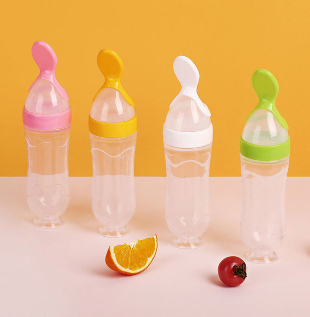 Silikonowa butelka do karmienia niemowląt 90 ml z łyżką do podawania suplementów diety - Wianko - 21