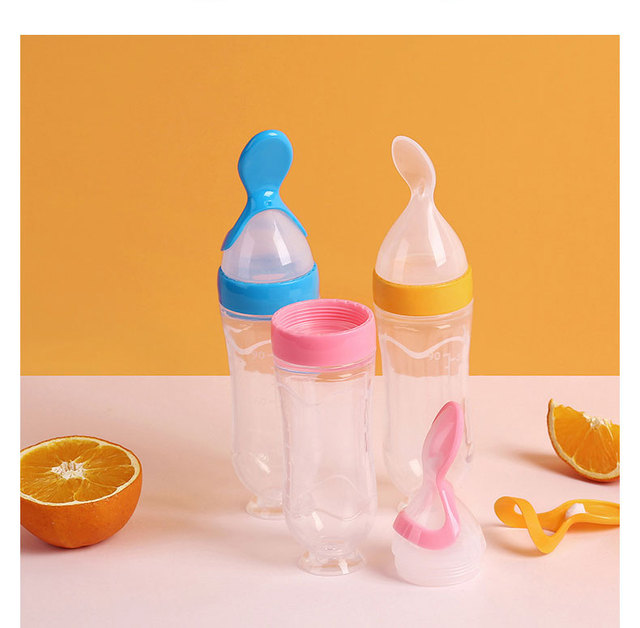 Silikonowa butelka do karmienia niemowląt 90 ml z łyżką do podawania suplementów diety - Wianko - 19