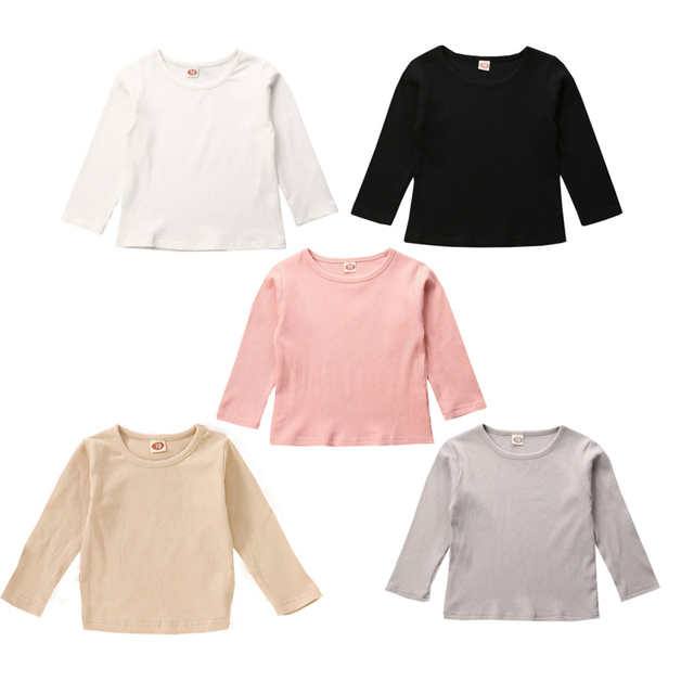 Zimowa koszulka z długimi rękawami dla dziewczynek w paski, 100% bawełny, rozmiar 0-18M - Wianko - 1