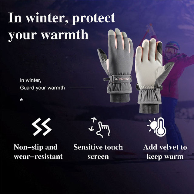 Rękawiczki narciarskie damske do ekranu dotykowego, termiczne, wodoodporne - Wianko - 10