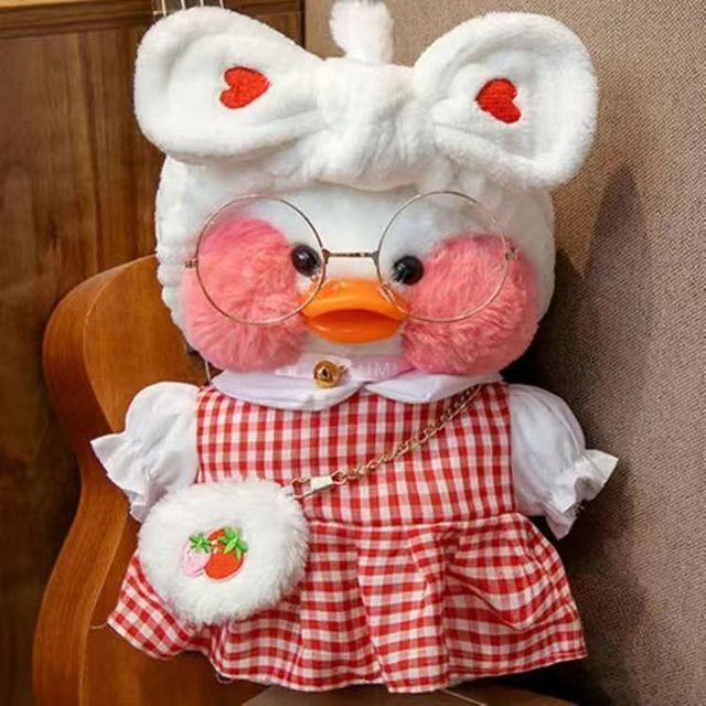 Śliczna pluszowa kaczka LaLafanfan Caferozrabiająca Lucky Duck wypełniona miękką lalką Kawaii dla dzieci - Wianko - 15
