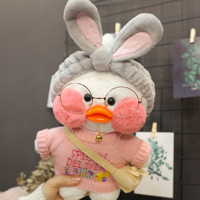 Śliczna pluszowa kaczka LaLafanfan Caferozrabiająca Lucky Duck wypełniona miękką lalką Kawaii dla dzieci - Wianko - 9