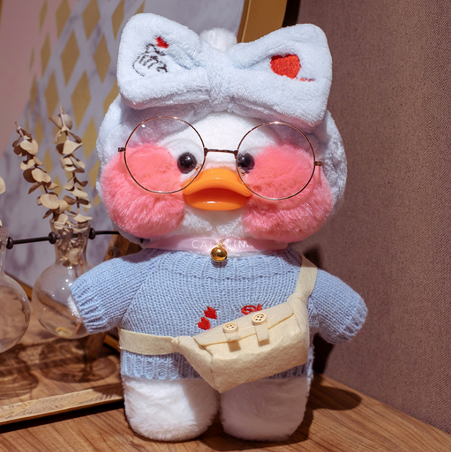 Śliczna pluszowa kaczka LaLafanfan Caferozrabiająca Lucky Duck wypełniona miękką lalką Kawaii dla dzieci - Wianko - 8