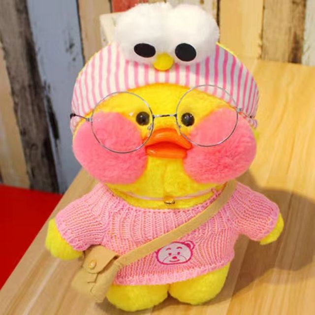 Śliczna pluszowa kaczka LaLafanfan Caferozrabiająca Lucky Duck wypełniona miękką lalką Kawaii dla dzieci - Wianko - 11
