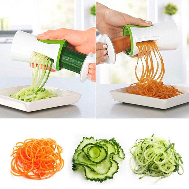 Ręczny spiralny tarka spiralizer 2 w 1 do warzyw i owoców - Wianko - 6