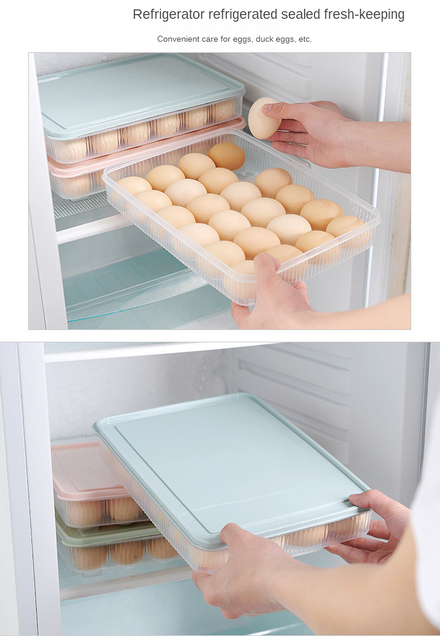 Pojemnik na jajka plastikowy na 24 sztuki z pokrywką - przenośne przechowywanie żywności w lodówce - Wianko - 19