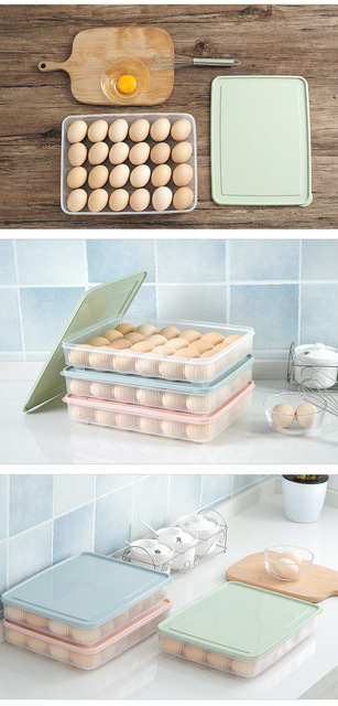 Pojemnik na jajka plastikowy na 24 sztuki z pokrywką - przenośne przechowywanie żywności w lodówce - Wianko - 17