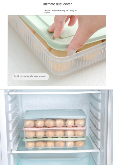 Pojemnik na jajka plastikowy na 24 sztuki z pokrywką - przenośne przechowywanie żywności w lodówce - Wianko - 18