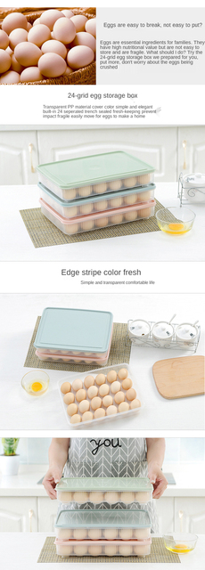 Pojemnik na jajka plastikowy na 24 sztuki z pokrywką - przenośne przechowywanie żywności w lodówce - Wianko - 15