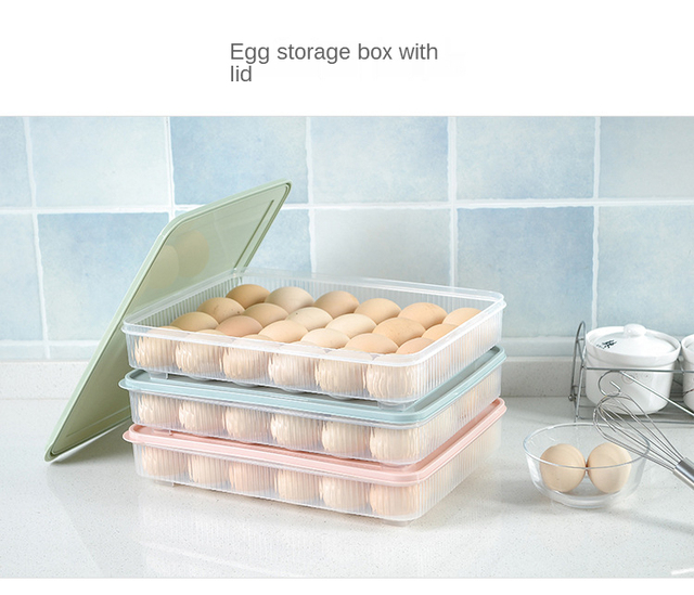Pojemnik na jajka plastikowy na 24 sztuki z pokrywką - przenośne przechowywanie żywności w lodówce - Wianko - 13