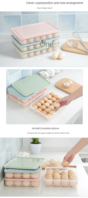 Pojemnik na jajka plastikowy na 24 sztuki z pokrywką - przenośne przechowywanie żywności w lodówce - Wianko - 16