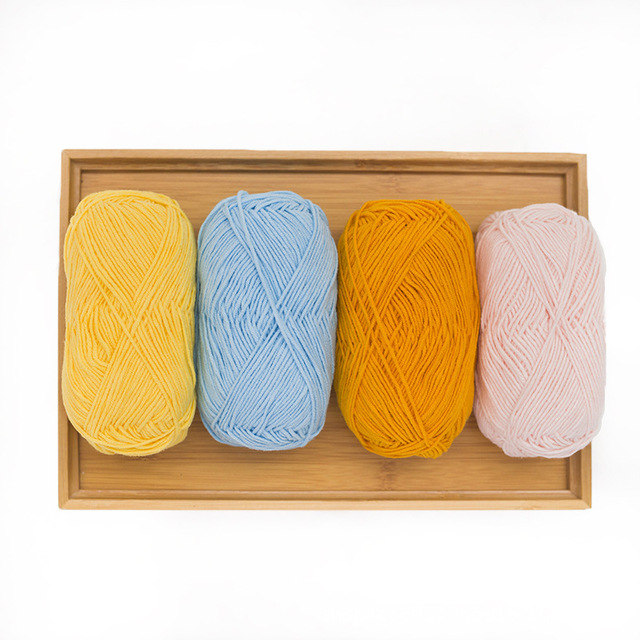 Miękka przędza bawełniana o 49 kolorach, idealna do ręcznego dziania i szydełkowania - 40 g/partia - Wianko - 1