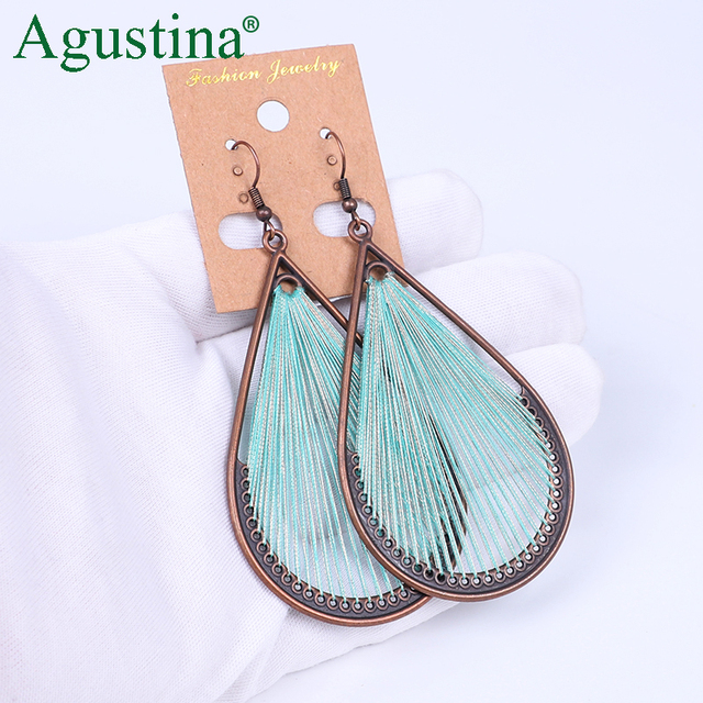 Kolczyki wiszące Agustina 2020 Vintage - biżuteria moda, kształt spadku, wykonane z czeskiego metalu, styl boho, dla kobiet, nowe - Wianko - 3