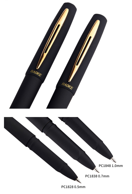 Długopis żelowy BAOKE 0.5/0.7/1.0mm wielokrotnego napełniania, czerwony/czarny/niebieski, duża pojemność, neutralny - Wianko - 4