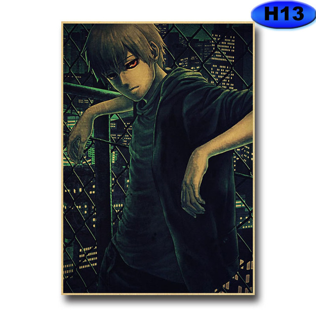 Plakat naklejka ścienna Tokyo Ghoul w stylu Vintage - dekoracja domowa, barowa, malarstwo na papierze Kraft - Wianko - 16