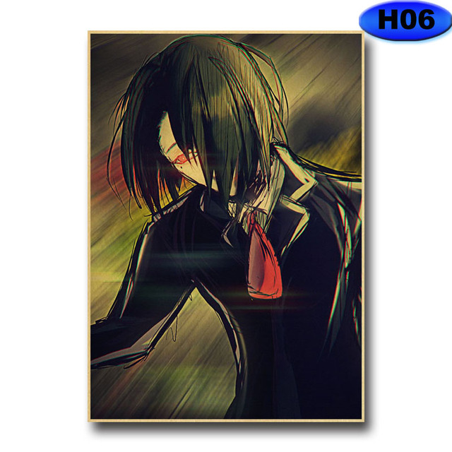 Plakat naklejka ścienna Tokyo Ghoul w stylu Vintage - dekoracja domowa, barowa, malarstwo na papierze Kraft - Wianko - 9