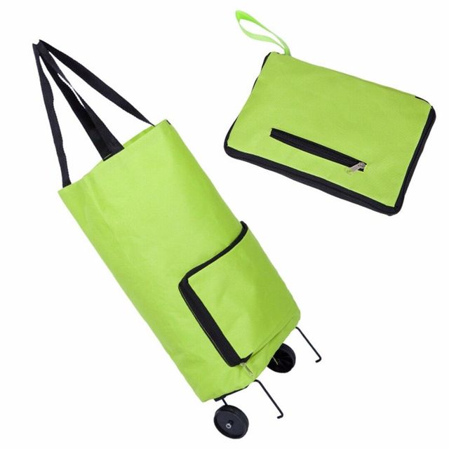 Najnowsze gorące składane torby na kółkach - przenośne, zielone koszyki do podróży i zakupy, bagaż podręczny 2019 - Wianko - 6