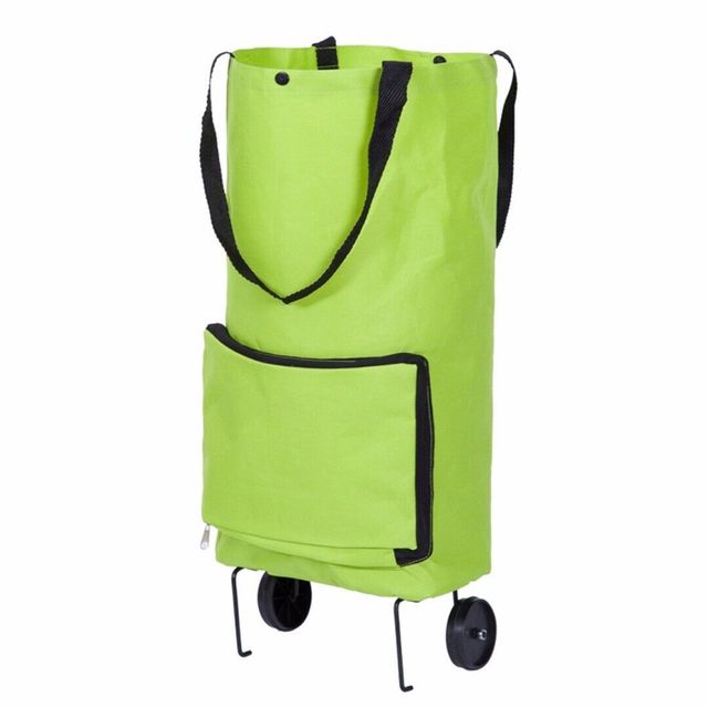 Najnowsze gorące składane torby na kółkach - przenośne, zielone koszyki do podróży i zakupy, bagaż podręczny 2019 - Wianko - 9