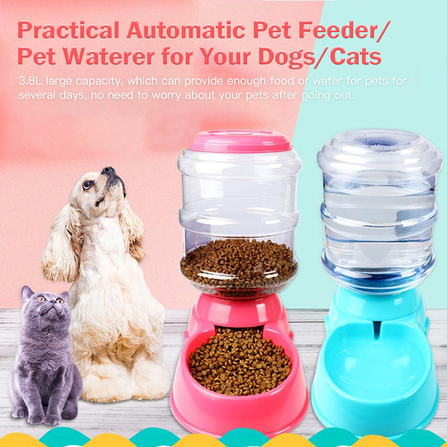 Poidło automatyczne dla zwierząt domowych - 3.8L - plastikowa miska na wodę dla psa i kota - Wianko - 4