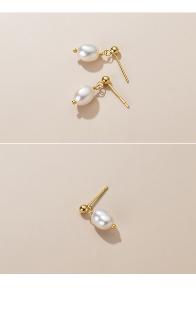 MłoveAcc - Minimalistyczne kolczyki na wtyk z prawdziwego srebra 925 z barokowymi perłami w koreańskim stylu - dla kobiet, panny młodej - szykowna biżuteria, idealny prezent - Wianko - 6