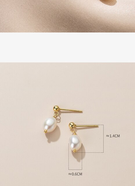 MłoveAcc - Minimalistyczne kolczyki na wtyk z prawdziwego srebra 925 z barokowymi perłami w koreańskim stylu - dla kobiet, panny młodej - szykowna biżuteria, idealny prezent - Wianko - 5