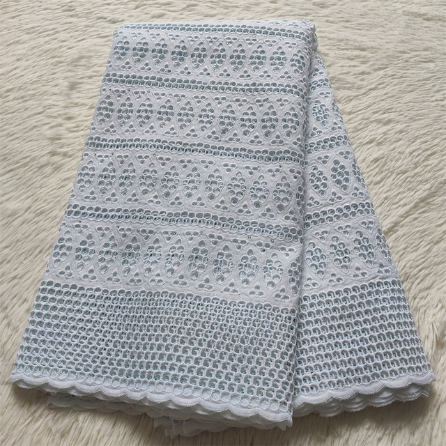 Czysta biała koronkowa tkanina z egipskiej bawełny dla mężczyzn - wyższa jakość, 5 jardów - Wianko - 17