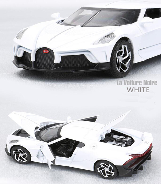 Samochód Bugatti La Voiture Noire 1:32 - metalowa zabawka z dźwiękiem i światłem, modele do wycofywania dla chłopców - Wianko - 16