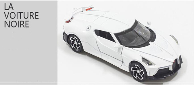 Samochód Bugatti La Voiture Noire 1:32 - metalowa zabawka z dźwiękiem i światłem, modele do wycofywania dla chłopców - Wianko - 13
