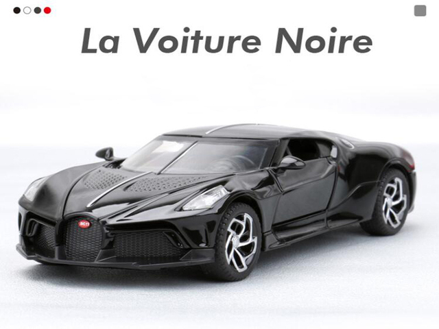 Samochód Bugatti La Voiture Noire 1:32 - metalowa zabawka z dźwiękiem i światłem, modele do wycofywania dla chłopców - Wianko - 5
