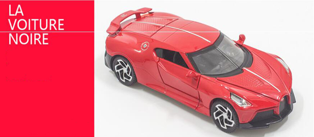 Samochód Bugatti La Voiture Noire 1:32 - metalowa zabawka z dźwiękiem i światłem, modele do wycofywania dla chłopców - Wianko - 12