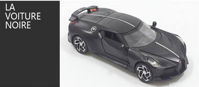 Samochód Bugatti La Voiture Noire 1:32 - metalowa zabawka z dźwiękiem i światłem, modele do wycofywania dla chłopców - Wianko - 11