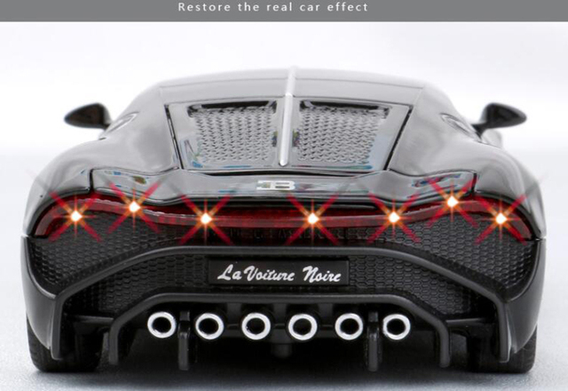 Samochód Bugatti La Voiture Noire 1:32 - metalowa zabawka z dźwiękiem i światłem, modele do wycofywania dla chłopców - Wianko - 6